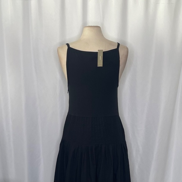 NWT!! J. CREW Pintuck Mixy Tank Dress Solid Black Midi Pleated Pleats Large - Picture 10 of 15
